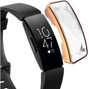 For Fitbit Inspire/ Inspire HR Full Coverage Plating TPU Watch Case(Rose Gold)