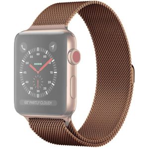 For Apple Watch Series 6 & SE & 5 & 4 40mm / 3 & 2 & 1 38mm Milanese Loop Magnetic Stainless Steel Watchband(Bronze Gold)