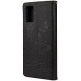 Voor Samsung Galaxy A32 5G Vlinders relif horizontale flip lederen hoesje met houder en kaart slots &portemonnee (zwart)