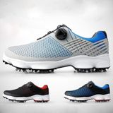 PGM Golf waterdichte microfiber lederen Wide Sole roterende veters sneakers buiten sport schoenen voor mannen (kleur: zwart blauw grootte: 39)