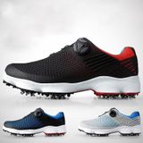 PGM Golf waterdichte microfiber lederen Wide Sole roterende veters sneakers buiten sport schoenen voor mannen (kleur: zwart blauw grootte: 39)