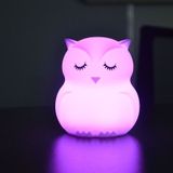 Cute owl cartoon colorful LED Lamp creative silicone night light childrens toy lamp bedroom decoration USB charging light