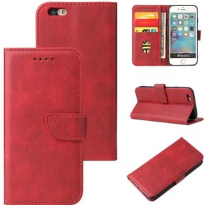 Kalf textuur gesp horizontale flip lederen geval met houder en kaart slots &portemonnee voor iPhone 6 Plus & 6s Plus (rood)