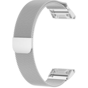 For Garmin Fenix 6 Milanese Strap Watchband(Silver)