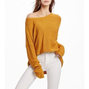 Dames Knitwear Turtleneck Sweater  Maat: M(Geel)