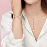 Voor Apple Watch SE 2023 44 mm draaiarmband diamanten metalen horlogeband (rosé goud)