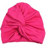 Baby Hat Cotton Soft Turban Knot Summer Bohemian Kids Girls Newborn Cap(Rose Red)