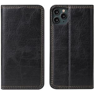 For iPhone 11 Pro Max Retro Tree Bark Texture PU Magnetic Horizontal Flip Leather Case with Holder & Card Slots & Wallet(Black)