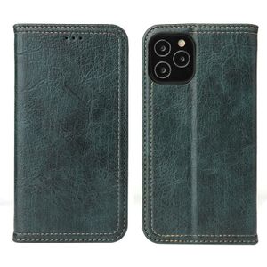 For iPhone 12 Pro Max Fierre Shann Retro Tree Bark Texture PU Magnetic Horizontal Flip Leather Case with Holder & Card Slots & Wallet(Green)