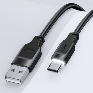 USAMS US-SJ568 6A Type-C / USB-C Fast Charing Data-kabel met licht  lengte: 1 2 m
