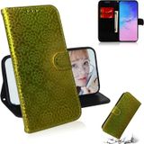 For Galaxy S10 Lite / A91 Solid Color Colorful Magnetic Buckle Horizontal Flip PU Leather Case with Holder & Card Slots & Wallet & Lanyard(Gold)