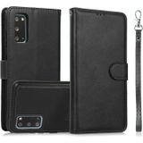For Samsung Galaxy S20 Calf Texture 2 in 1 Detachable Magnetic Back Cover Horizontal Flip Leather Case with Holder & Card Slots & Wallet & Photo Frame(Black)