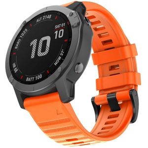 For Garmin Fenix 6X 26mm Silicone Smart Watch Replacement Strap Wristband(Orange)