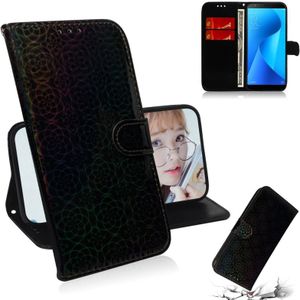 For Zenfone Max Plus (M1) ZB570TL Solid Color Colorful Magnetic Buckle Horizontal Flip PU Leather Case with Holder & Card Slots & Wallet & Lanyard(Black)