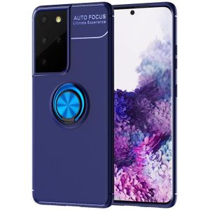 For Samsung Galaxy S30 Ultra Metal Ring Holder 360 Degree Rotating TPU Case(Blue+Blue)