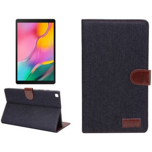 Dibase Denim Texture Horizontal Flip PC + PU Leather Case with Holder & Card Slots & Sleep / Wake-up Function For Galaxy Tab A 8.0 inch (2019) / T290 / T295(Black)