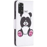 Voor Xiaomi Redmi Note 11 Internationale versie Gekleurde Tekening Lederen Telefoonhoesje (Panda)