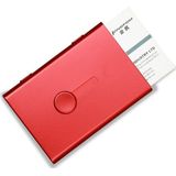 Metal Portable Push Card Case Ultra-thin Frosted Light Business Card Packing Box(Red)