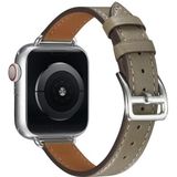 A Style Leather Strap Watchband For Apple Watch Series 6 & SE & 5 & 4 40mm / 3 & 2 & 1 38mm(Grey)