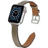 A Style Leather Strap Watchband For Apple Watch Series 6 & SE & 5 & 4 40mm / 3 & 2 & 1 38mm(Grey)
