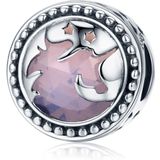 S925 Sterling Silver Pendant Pink Fantasy Unicorn Beads DIY Bracelet Necklace Accessories