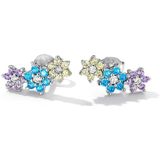 S925 Sterling Silver Sparkle Flower Ear Stud Women Earrings