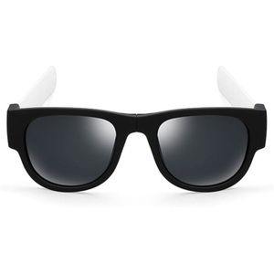 Nieuwe mode Crimp opklapbare spiegel knalt gepolariseerde zonnebril Casual UV400 bescherming bril voor mannen / Women(White)