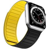 Magnetische siliconen horlogeband voor Apple Watch Ultra 49 mm (zwart geel)