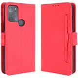 For Motorola Moto G50 Skin Feel Calf Pattern Horizontal Flip Leather Case with Holder & Card Slots & Photo Frame(Red)