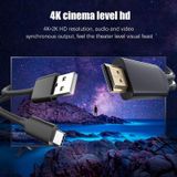 T2 Type C USB To HDMI-Compatible 4K 60Hz HD Cable TV Screen Connector for Phones  Tablets  Laptops  Projectors(Black)