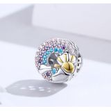 S925 Sterling Silver Pendant Rainbow Sun Beads DIY Bracelet Necklace Accessories