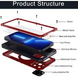Shockproof Waterproof Dustproof Metal + Silicone Phone Case with Screen Protector For iPhone 13 Pro(Red)