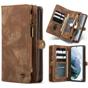 For Samsung Galaxy S30 Ultra CaseMe Detachable Multifunctional Horizontal Flip Leather Case  with Card Slot & Holder & Zipper Wallet & Photo Frame(Brown)