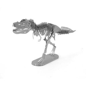 3D Metal Assembly Model DIY Puzzel Dinosaur Model  Style: Tyrannosaurus Skeleton (Zilver)