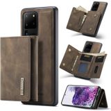 For Samsung Galaxy S20 Ultra DG.MING M1 Series 3-Fold Multi Card Wallet + Magnetic Back Cover Shockproof Case with Holder Function(Coffee)