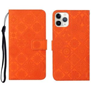 Ethnic Style Embossed Pattern Horizontal Flip Leather Case with Holder & Card Slots & Wallet & Lanyard For iPhone 11 Pro Max(Orange)