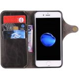 For iPhone 7 / 8 Denior Oil Wax Cowhide Magnetic Button Horizontal Flip Leather Case with Card Slots & Wallet(Black)