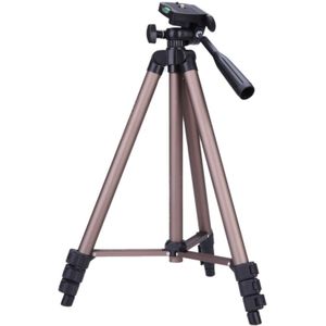 WT3130 Portable Camera Tripod Stand with Rocker Arm for DSLR Camera Camcorder(Brown)