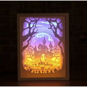 3D Stereo Light Paper Carving Lamp Creative Gift(Fort William)