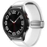 Voor Samsung Galaxy Watch6/5/4 doorschijnende magnetische zilveren gesp siliconen horlogeband