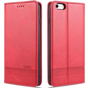 AZNS Magnetic Calf Texture Horizontal Flip Leather Case with Card Slots & Holder & Wallet For iPhone 6 Plus(Red)