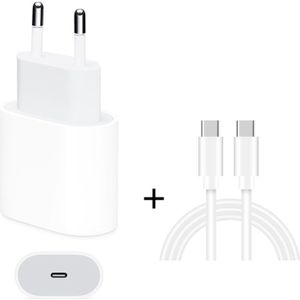 2 in 1 Single USB-C / Type-C Port Travel Charger + 3A PD 3.0 USB-C / Type-C to USB-C / Type-C Fast Charge Data Cable Set  Cable Length: 2m(EU Plug)