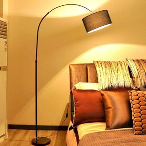 Living Room Bedroom Study Simple Remote Control Floor Lamp(H Black +5W LED Warm Light)