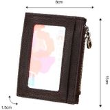 Cowhide Leather Solid Color Zipper Card Holder Wallet RFID Blocking Card Bag Protect Case Coin Purse  Size: 11*8*1.5cm(Black)