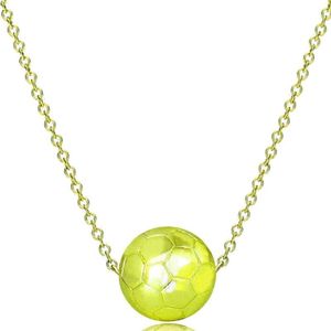 2 stks driedimensionale sport bal hanger ketting  stijl: vrouwen voetbal 18k