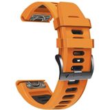 Voor Garmin Fenix 5 22mm Silicone Sports Two-Color Watch Band (Orange+Black)
