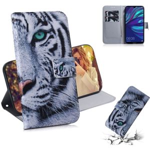 Tiger Pattern Coloured Drawing Horizontal Flip Leather Case for Huawei Y7 Prime (2019) / Y7 Pro (2019) / Enjoy 9  with Holder & Card Slots & Wallet