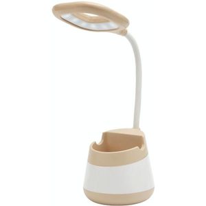USB Charging LED Desk Light Eye Protection Lamp with Pen Holder and Phone Holder(CS276-3 Yellow)