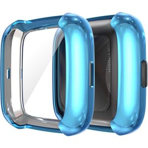 ENKAY Hat-prince Full Coverage Electroplate TPU Case for Fitbit Versa 2(Blue)