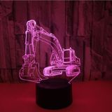 3W Excavator 3D Light Colorful Touch Control Light Creative Small Table Lamp with Black Base  Style:Touch Switch + Remote Control